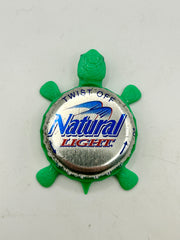 Natty Light (Silver, Vintage) - Bottle Cap Magnet Turtle Shell Shocked Art