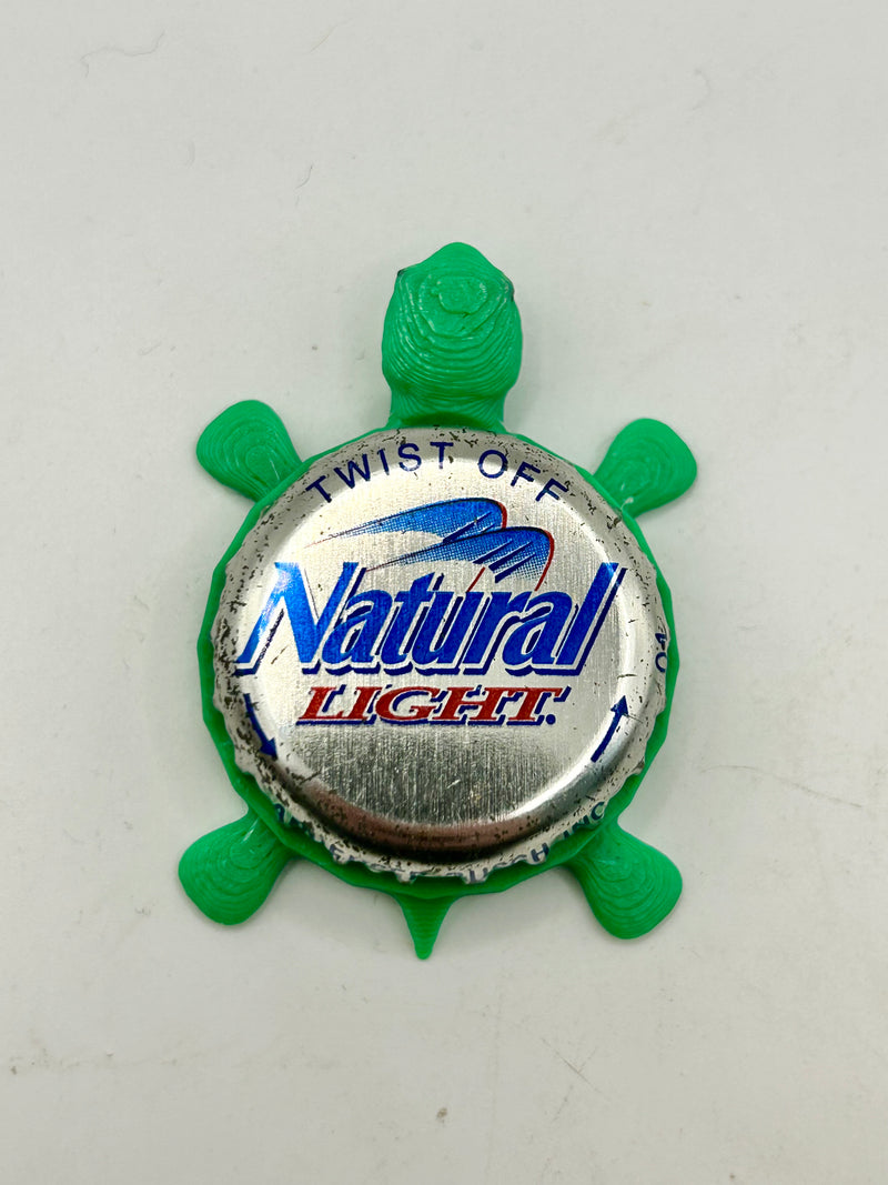 Natty Light (Silver, Vintage) - Bottle Cap Magnet Turtle Shell Shocked Art