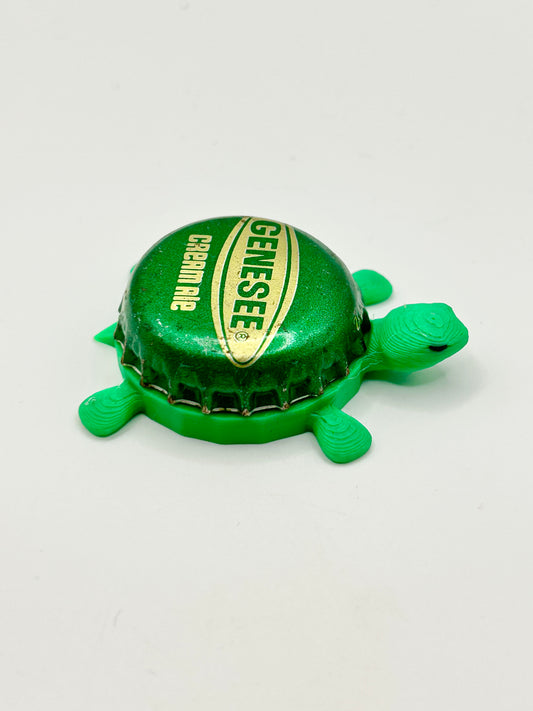 Genesee Cream Ale (Green) - Bottle Cap Magnet Turtle