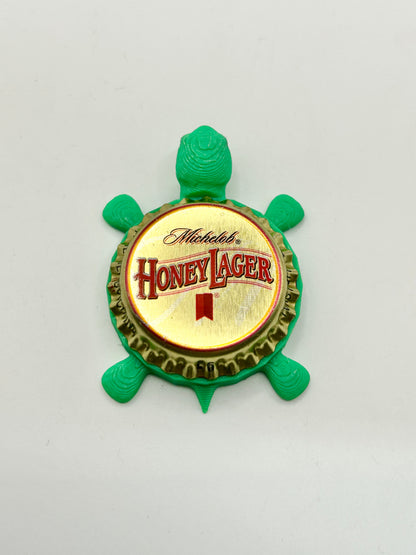 Michelob Honey Lager - Bottle Cap Magnet Turtle Shell Shocked Art