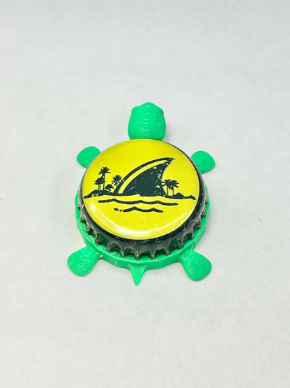Land Shark - Bottle Cap Magnet Turtle Shell Shocked Art