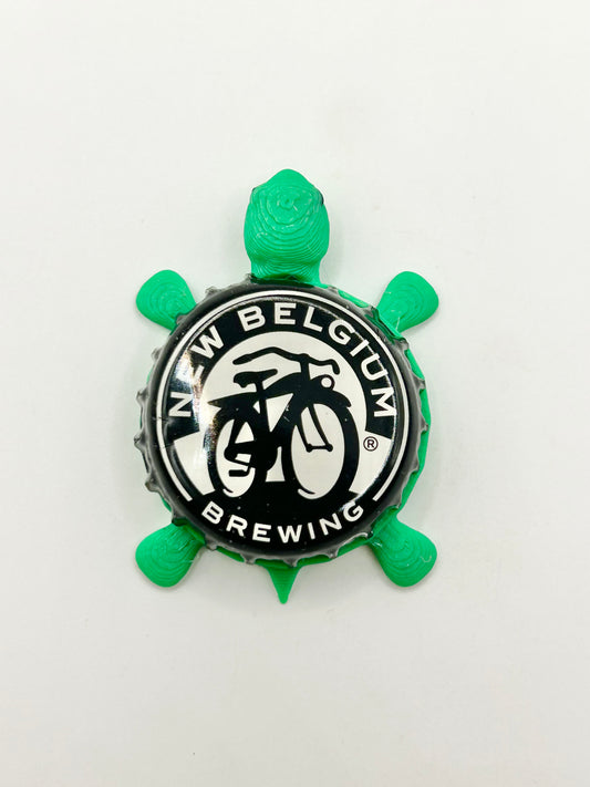 New Belgium Brewing (Black) - Bottle Cap Magnet Turtle