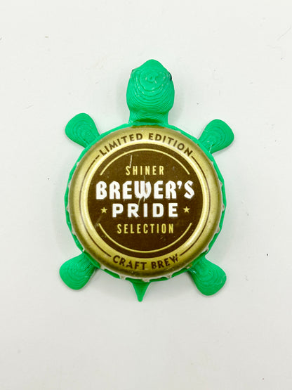 Shiner Brewer’s Pride - Bottle Cap Magnet Turtle Shell Shocked Art