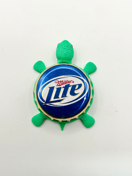Miller Lite (90s Logo Blue) - Bottle Cap Magnet Turtle
