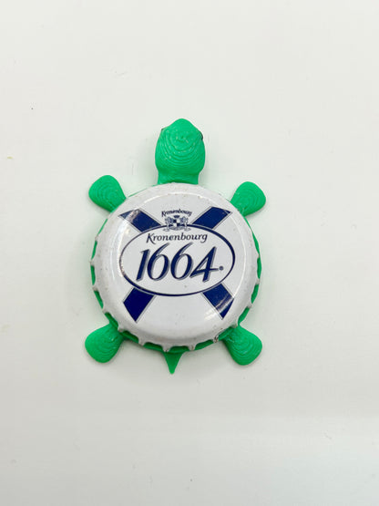 Kronenbourg 1664 (White) - Bottle Cap Magnet Turtle Shell Shocked Art