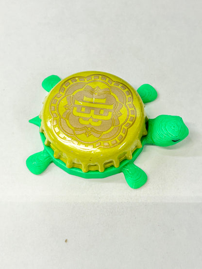 Ballistic Brewing (Yellow) - Bottle Cap Magnet Turtle Shell Shocked Art