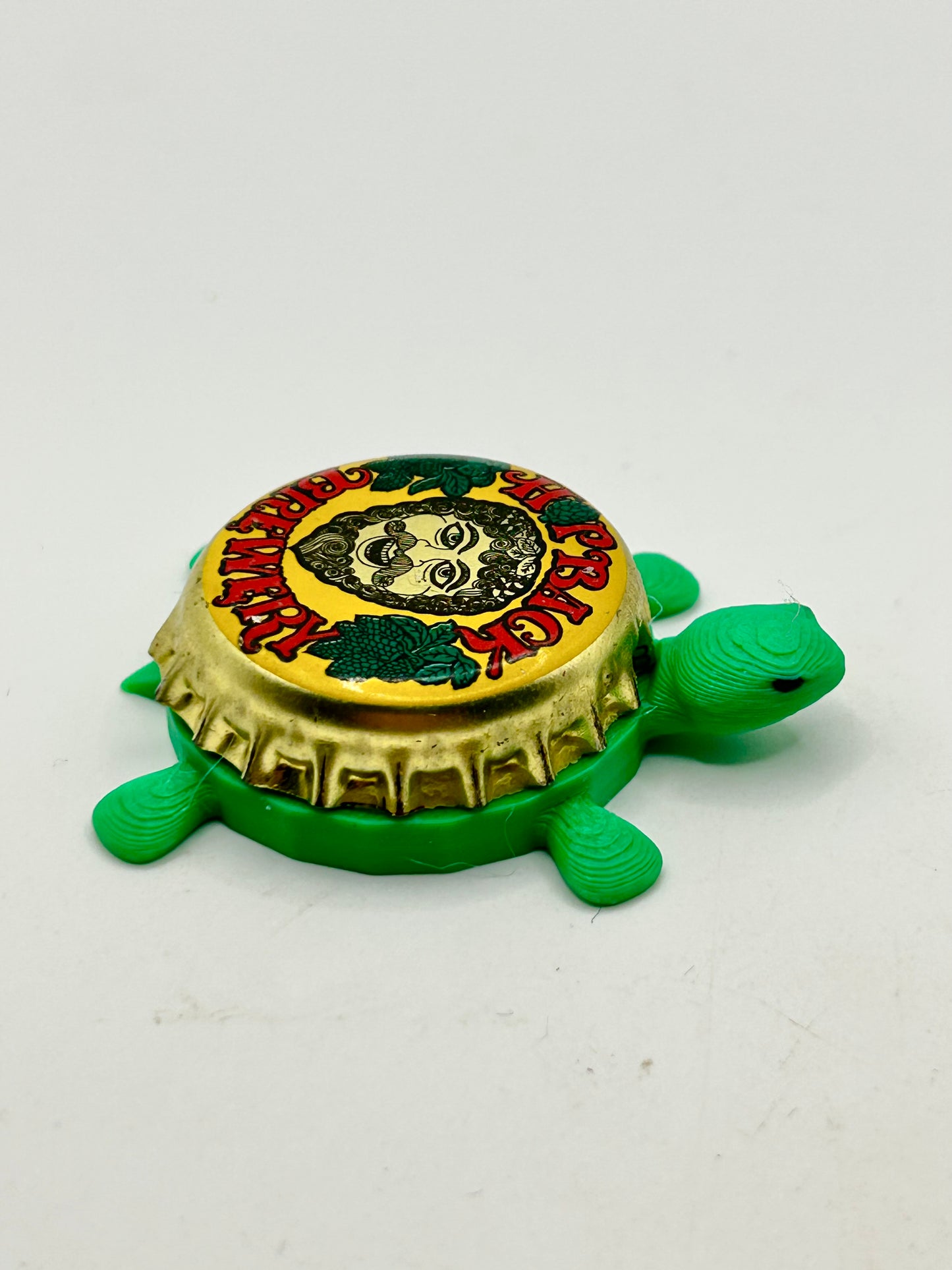 Hopback Brewery - Bottle Cap Magnet Turtle Shell Shocked Art