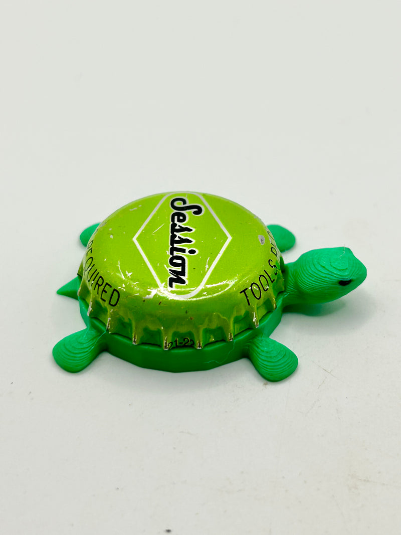 Full Sail Session (Green) - Bottle Cap Magnet Turtle Shell Shocked Art