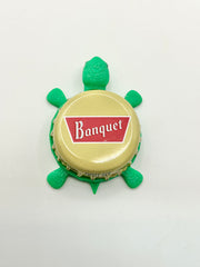 Coors Banquet Beer (Beige) - Bottle Cap Magnet Turtle Shell Shocked Art