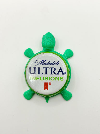Michelob Ultra Infusions (Green) - Bottle Cap Magnet Turtle Shell Shocked Art