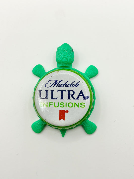 Michelob Ultra Infusions (Green) - Bottle Cap Magnet Turtle