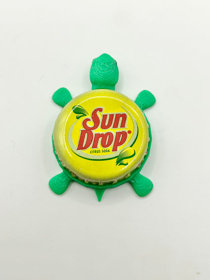 Sun Drop Citrus Soda - Bottle Cap Magnet Turtle Shell Shocked Art