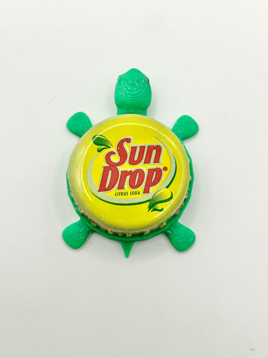 Sun Drop Citrus Soda - Bottle Cap Magnet Turtle