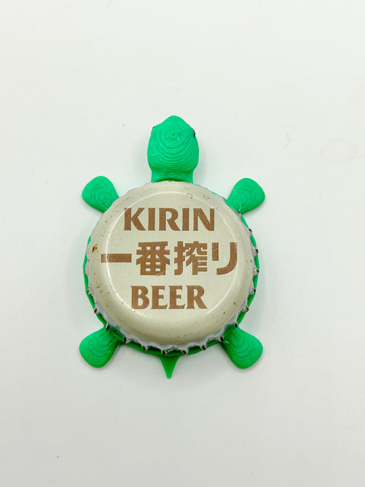 Kirin Beer - Bottle Cap Magnet Turtle Shell Shocked Art