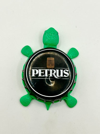 Petrus Beer - Bottle Cap Magnet Turtle Shell Shocked Art
