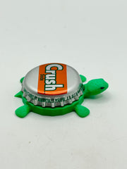 Orange Crush Soda (Stripe) - Bottle Cap Magnet Turtle Shell Shocked Art