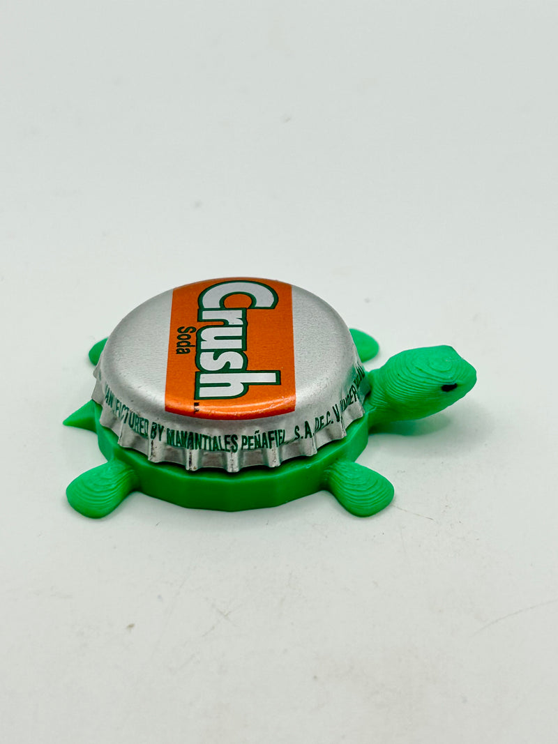 Orange Crush Soda (Stripe) - Bottle Cap Magnet Turtle Shell Shocked Art