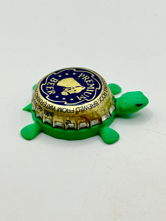 Rolling Rock Premium Beer (Vintage) - Bottle Cap Magnet Turtle Shell Shocked Art