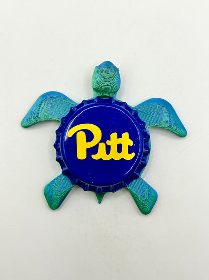 Pittsburgh Panthers (Pitt) - Bottle Cap Magnet Sea Turtle Shell Shocked Art