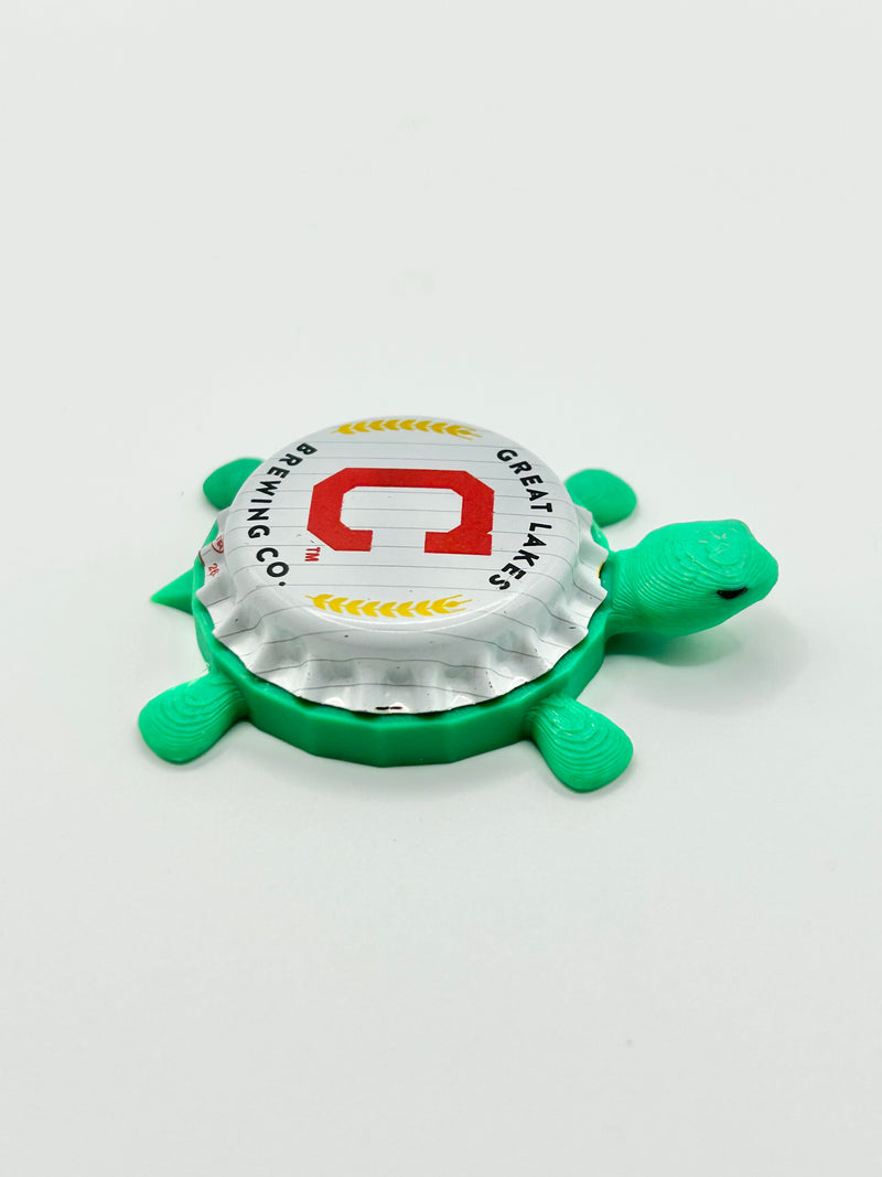 Great Lakes Brewing Co (Cleveland Logo) - Bottle Cap Magnet Turtle Shell Shocked Art