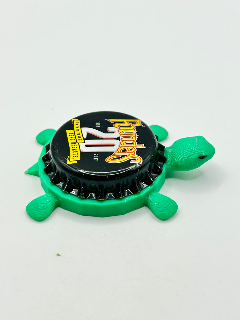 Founders Brewing (20 Year Anniversary) - Bottle Cap Magnet Turtle Shell Shocked Art