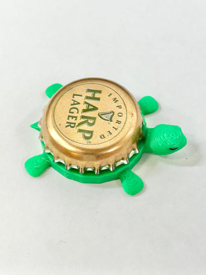 Harp Lager Imported - Bottle Cap Magnet Turtle Shell Shocked Art