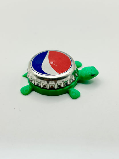 Pepsi Logo (Silver Border) - Bottle Cap Magnet Turtle Shell Shocked Art