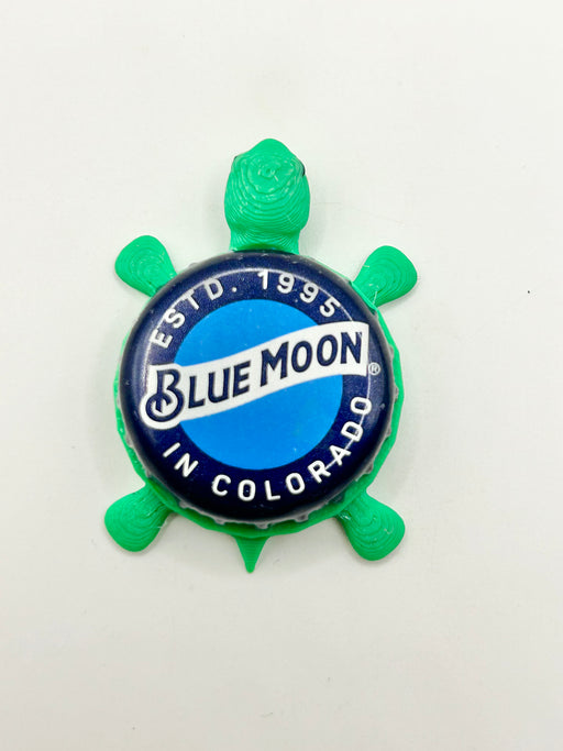 Blue Moon (Est 1995) - Bottle Cap Magnet Turtle Shell Shocked Art
