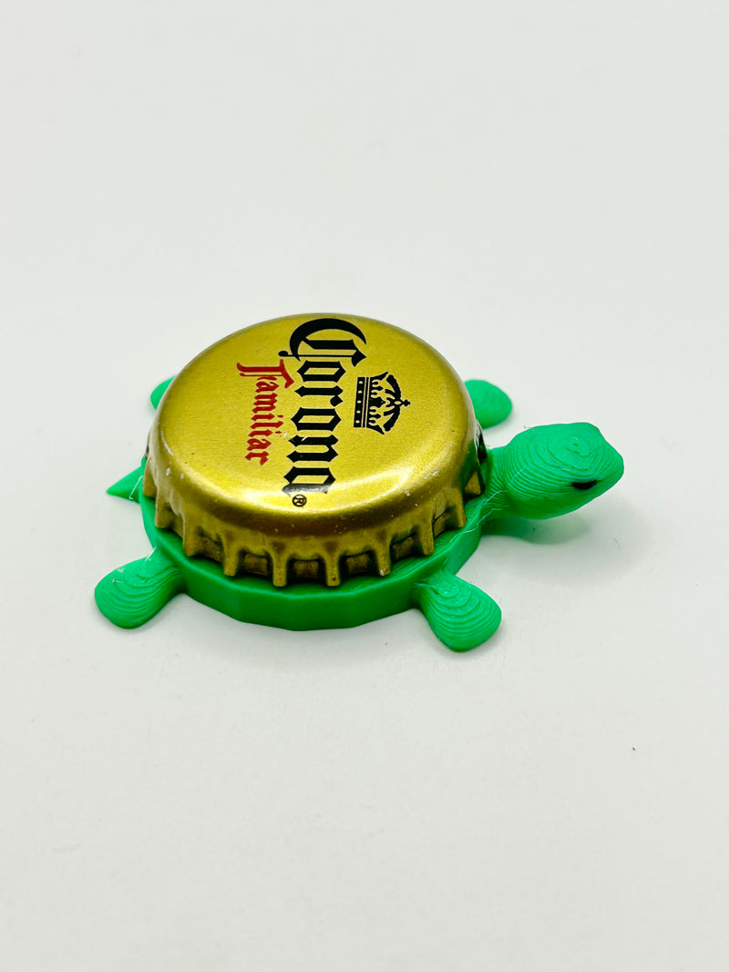 Corona Familiar - Bottle Cap Magnet Turtle Shell Shocked Art