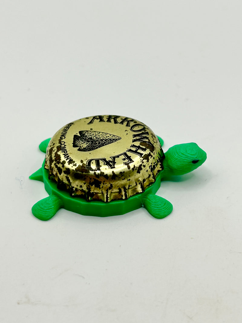Arrowhead Brewing (Vintage)- Bottle Cap Magnet Turtle Shell Shocked Art