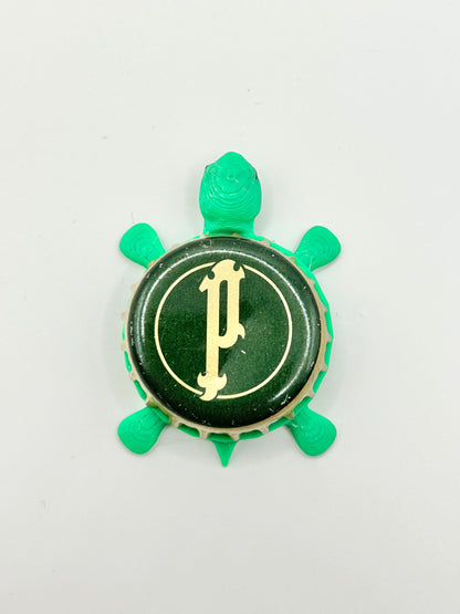 Perrier Water - Bottle Cap Magnet Turtle Shell Shocked Art