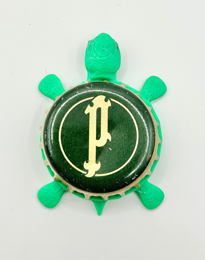 Perrier Water - Bottle Cap Magnet Turtle Shell Shocked Art