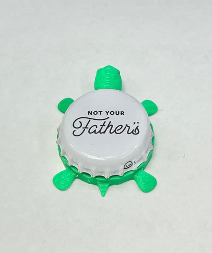 Not Your Father’s Root Beer - Bottle Cap Magnet Turtle Shell Shocked Art