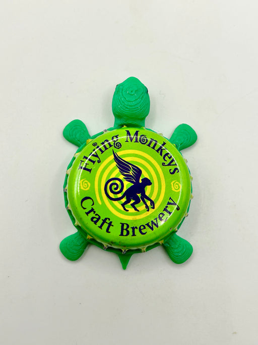 Flying Monkeys Craft Brewery - Bottle Cap Magnet Turtle Shell Shocked Art