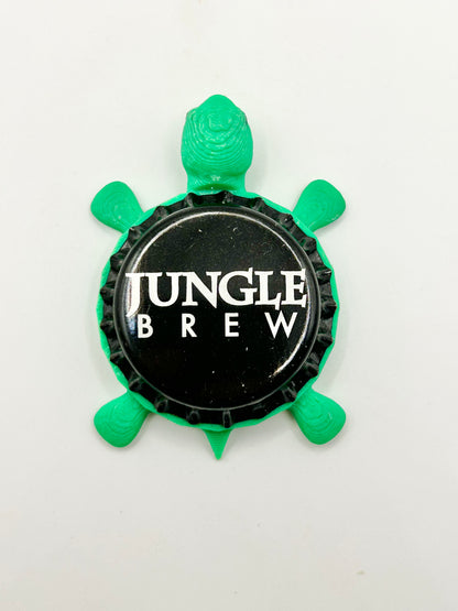 Jungle Brew - Bottle Cap Magnet Turtle Shell Shocked Art