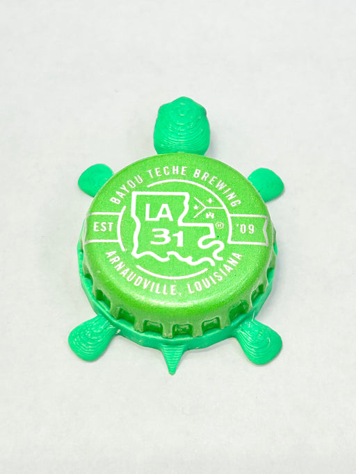 Bayou Teche Brewing LA 31 - Bottle Cap Magnet Turtle Shell Shocked Art