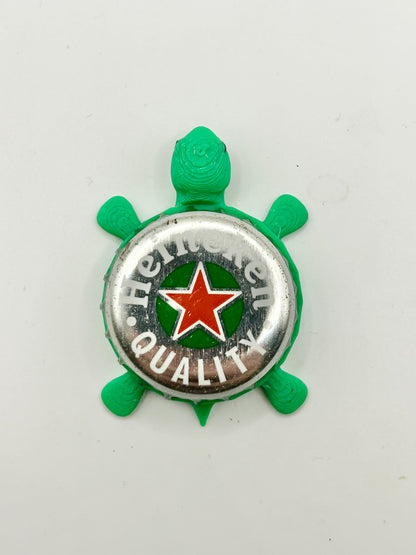 Heineken Original (Silver) - Bottle Cap Magnet Turtle Shell Shocked Art