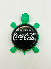 Coca Cola Zero Azucar (Sugar) - Bottle Cap Magnet Turtle Shell Shocked Art