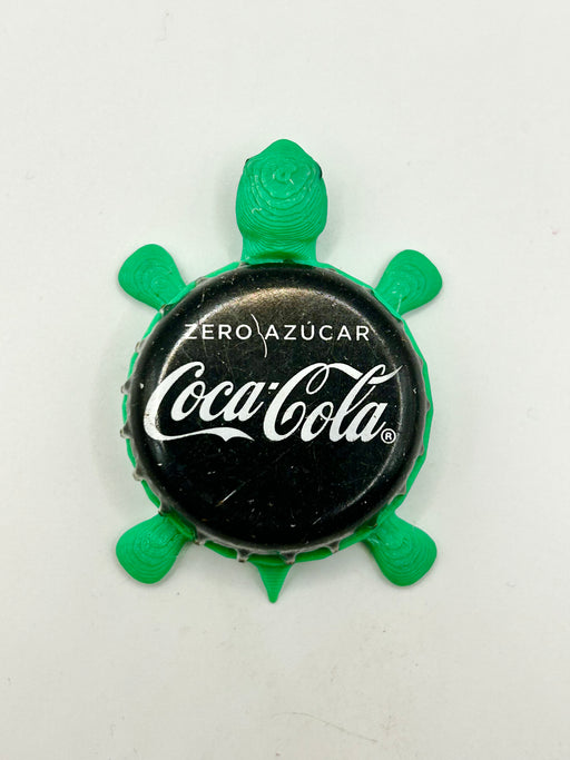 Coca Cola Zero Azucar (Sugar) - Bottle Cap Magnet Turtle Shell Shocked Art