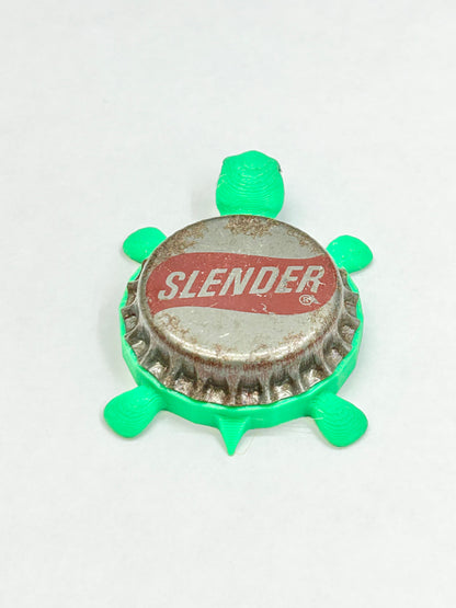 Slender (Vintage) - Bottle Cap Magnet Turtle Shell Shocked Art
