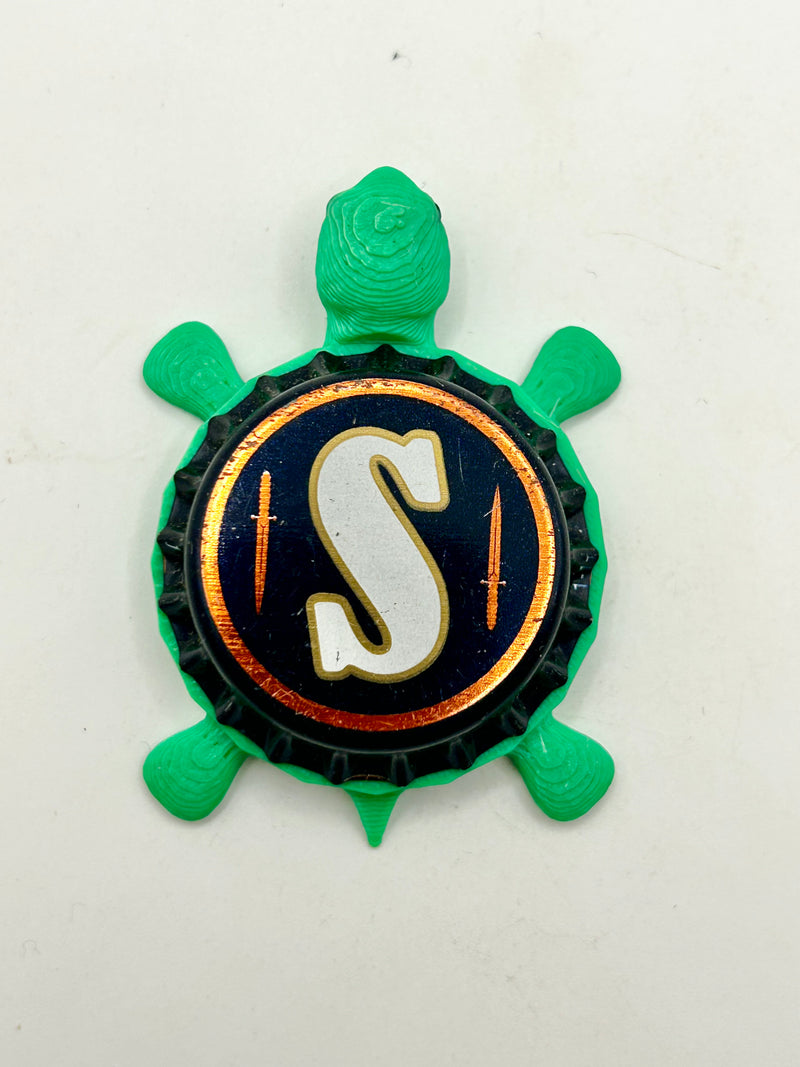 Southampton (Black) - Bottle Cap Magnet Turtle Shell Shocked Art