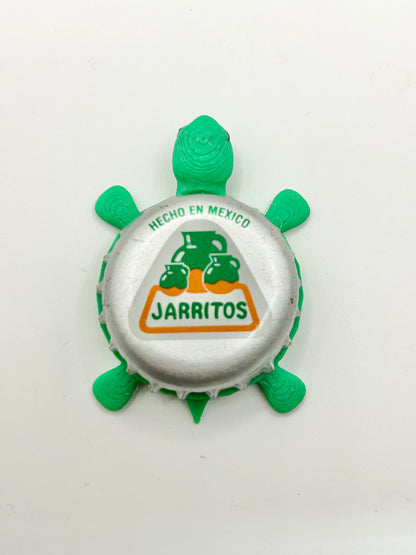 Jarritos (Green & Orange) - Bottle Cap Magnet Turtle Shell Shocked Art