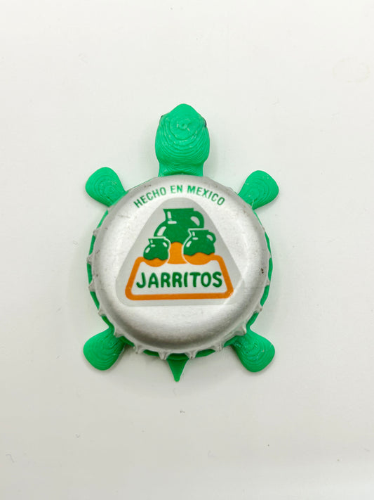 Jarritos (Green & Orange) - Bottle Cap Magnet Turtle