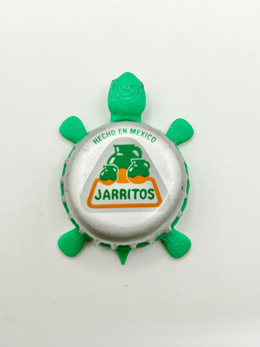 Jarritos (Green & Orange) - Bottle Cap Magnet Turtle Shell Shocked Art