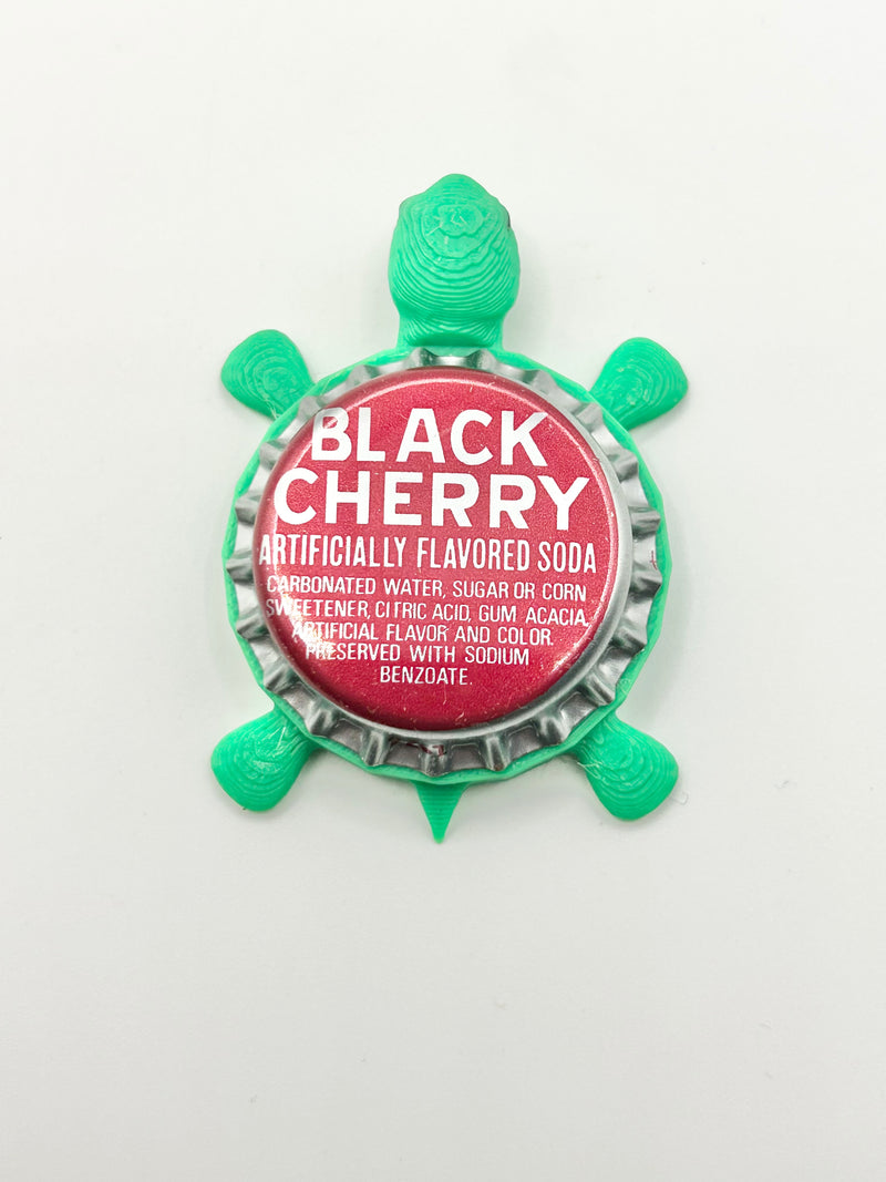 Black Cherry Soda (Vintage) - Bottle Cap Magnet Turtle Shell Shocked Art