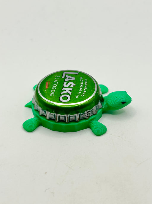 Lasko Zlatorog Beer - Bottle Cap Magnet Turtle Shell Shocked Art