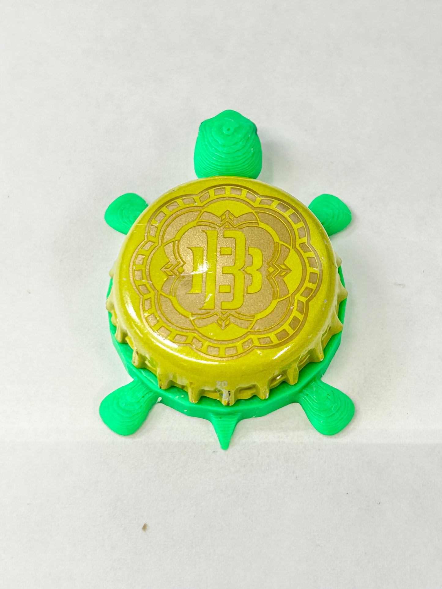 Ballistic Brewing (Yellow) - Bottle Cap Magnet Turtle