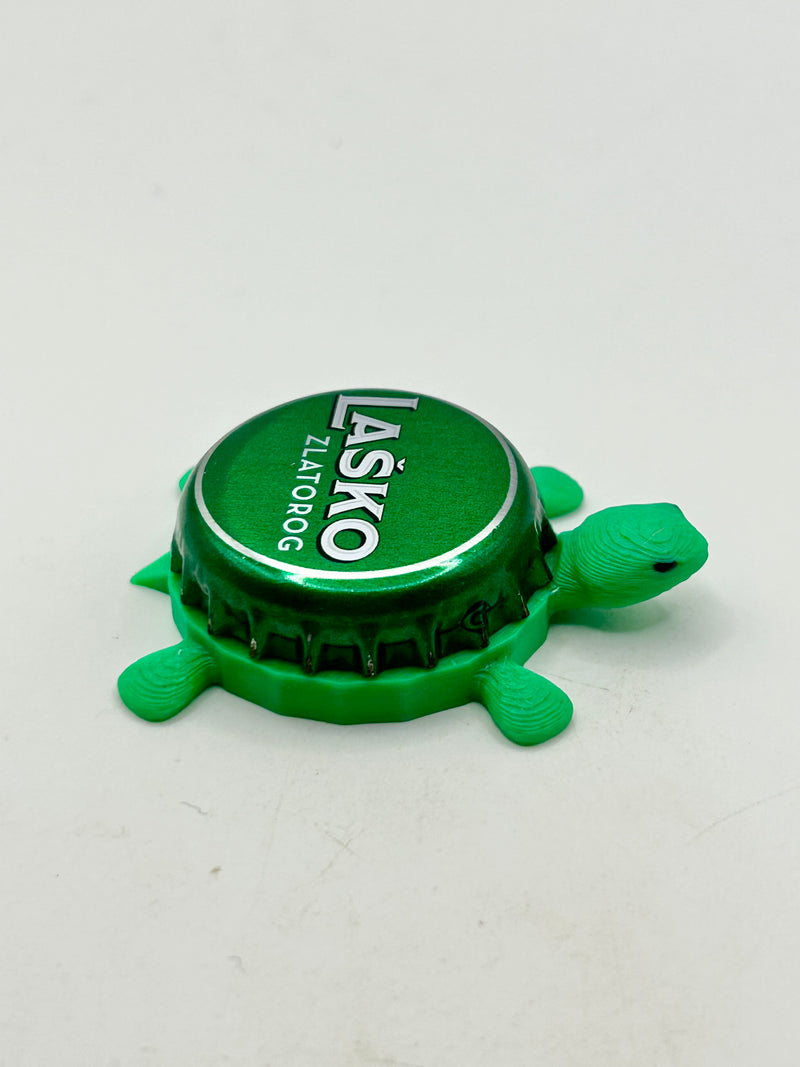 Lasko Zlatorog Beer - Bottle Cap Magnet Turtle Shell Shocked Art