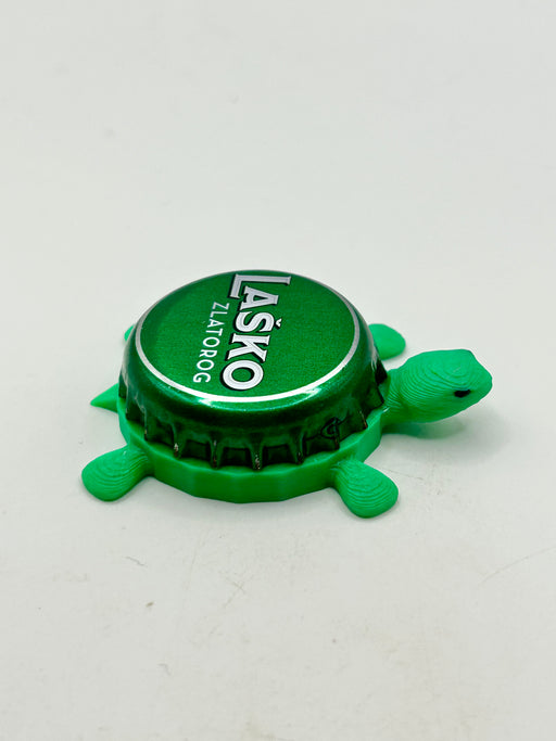 Lasko Zlatorog Beer - Bottle Cap Magnet Turtle Shell Shocked Art