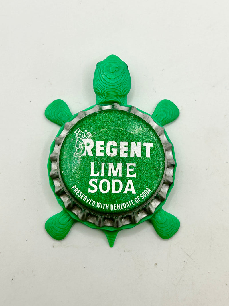 Regent Lime Soda (Vintage) - Bottle Cap Magnet Turtle Shell Shocked Art